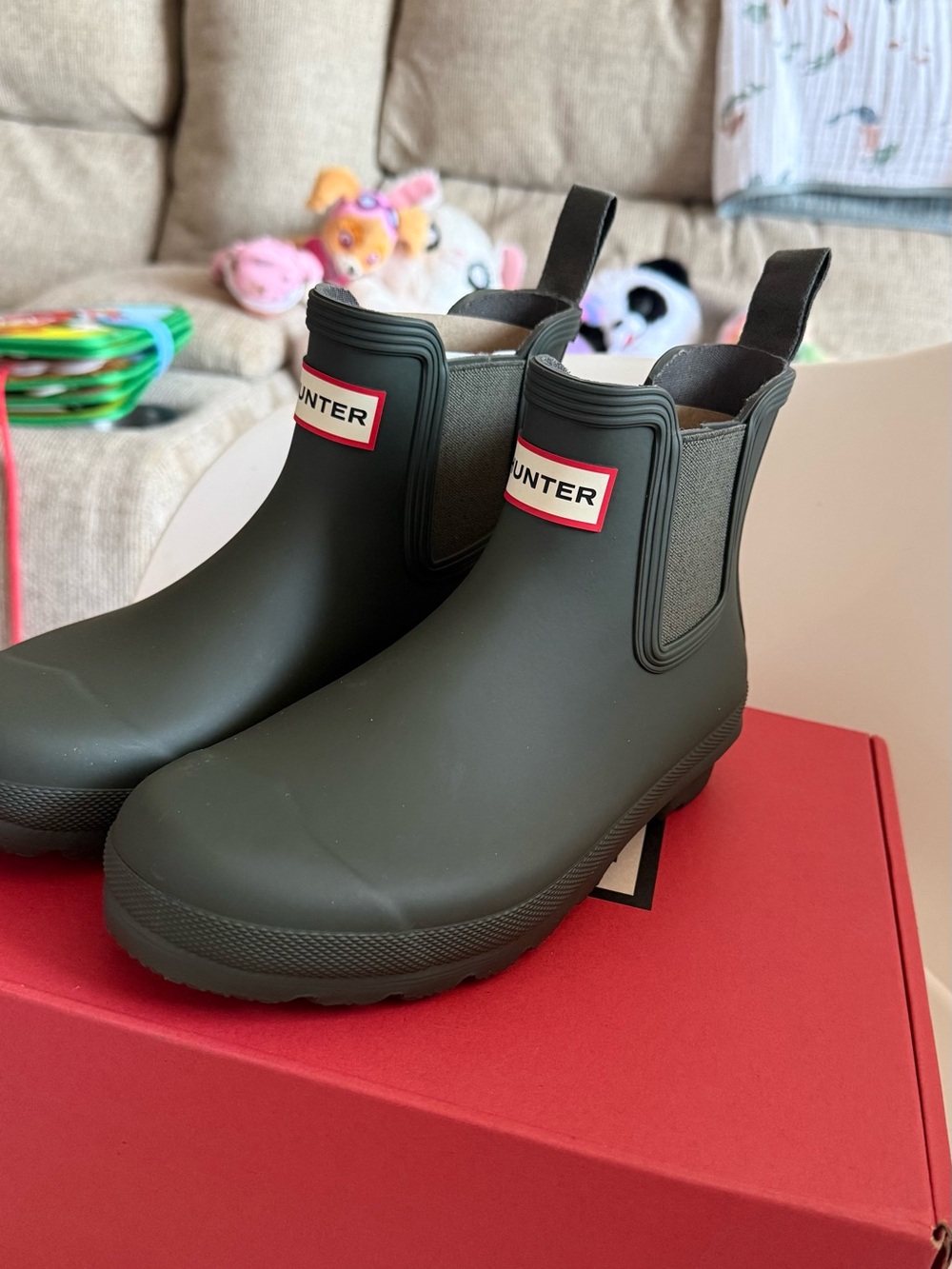 Hunter Women Chelsea Rain Boots - Dark Olive